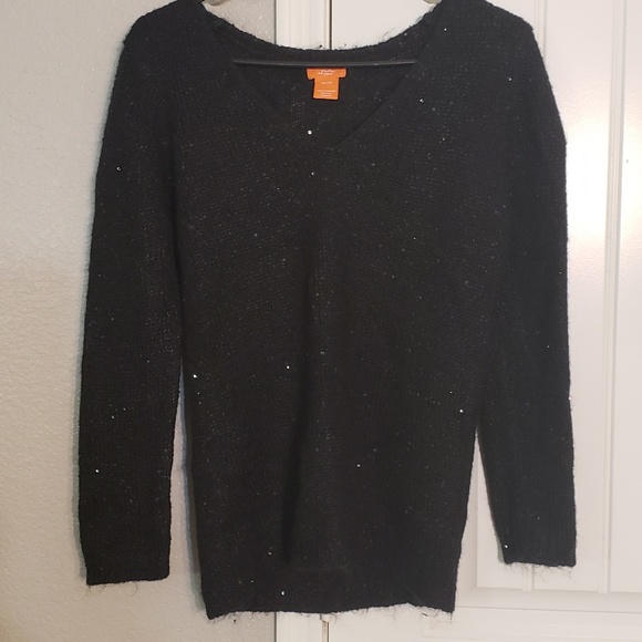 Joe Fresh Sweaters Joe Fresh Sparkling Sequins Black Sweater Poshmark
